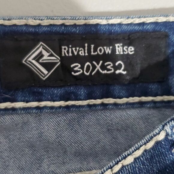 ROCK & ROLL dark wash 30x32 rival low rise boot cut jeans - Picture 6 of 8